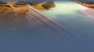 Tailings dam in nature setting