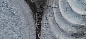 Overhead view of ice sheet ripples