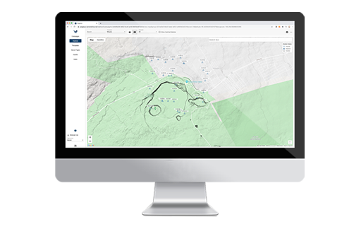 Computer monitor displaying campaign manager interface